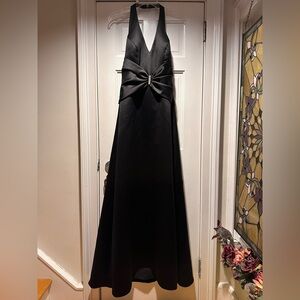 Jordan Faux Satin Halter Neck Gown